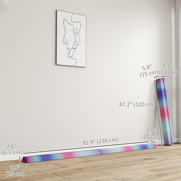 Soozier 7.7ft Folding Gymnastics Balance Beam With Non-slip Bottom, Multi