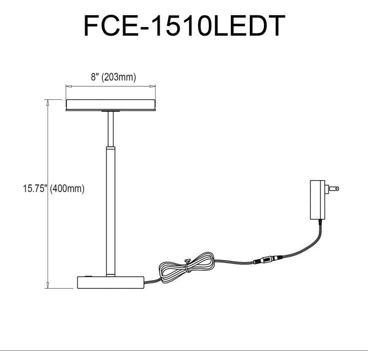 Dainolite Francine Table Lamp 10w Satin Nickel White Acrylic Diffuser