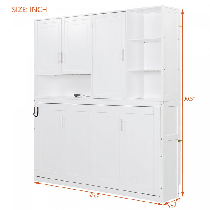 Ethan Space-Saving Murphy Bed with Storage and Foldable Design,Twin Size,White Twin Bed