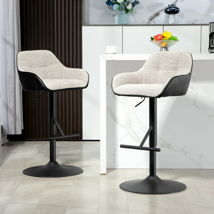 HOMCOM Bar Stools Set of 2, Adjustable Swivel Counter Height Barstools