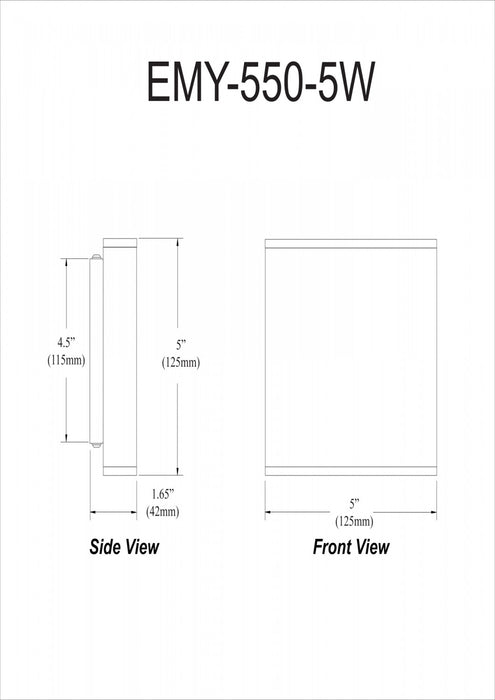 Dainolite Emery LED Wall Sconce 15w Satin Chrome Frosted Acrylic Diffuser Lamp