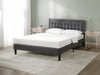 Dachelle Upholstered Platform Bed with Headboard in Dark Grey - King Size | Dachelle lit plateforme rembourré avec tête de lit gris foncé - Très grand