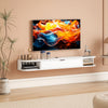 HOMCOM 55" Floating TV Stand, Wall Mounted Media Console, White