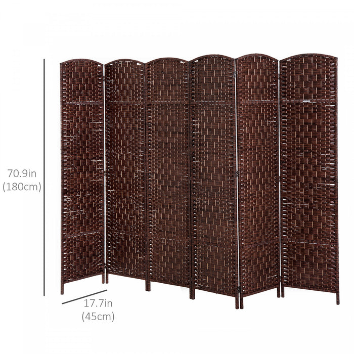 Homcom Double Hinged Woven Wicker Room Divider And Privacy Screens