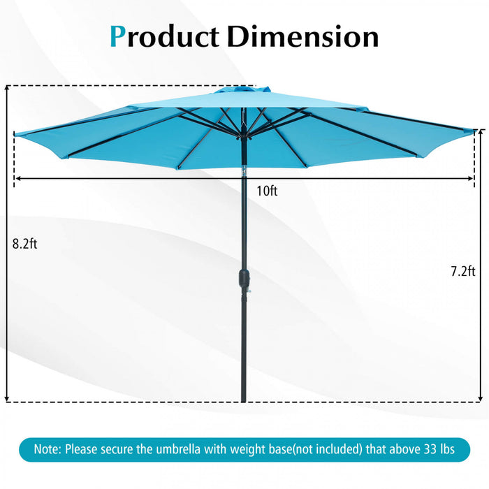 Costway 10ft Patio Umbrella Outdoor W/ 59 LBS Heavy-Duty Round Umbrella Stand