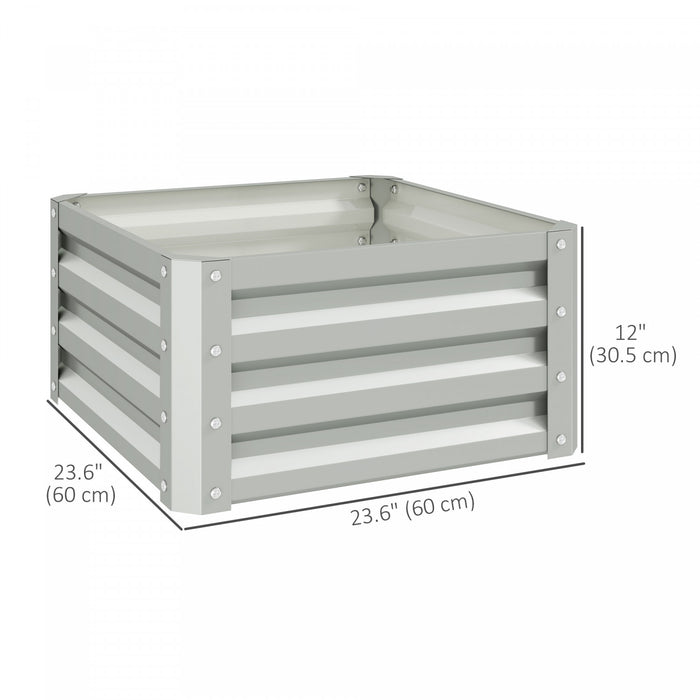 Outsunny 2' X 2' X 1' 2-pieces Raised Garden Bed, Light Grey