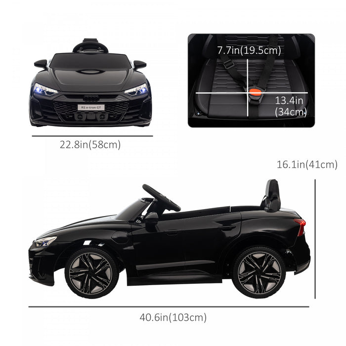 Aosom Electric Powered Ride-On Car With Remote Control, 12v 3.1 Mph Kids Ride-on Toy For Boys And Girls With Suspension System, Horn Honking, Music, Lights, Black