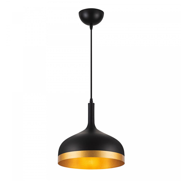 Dash Collection 12\" Pendant Ceiling Light - Black & Gold