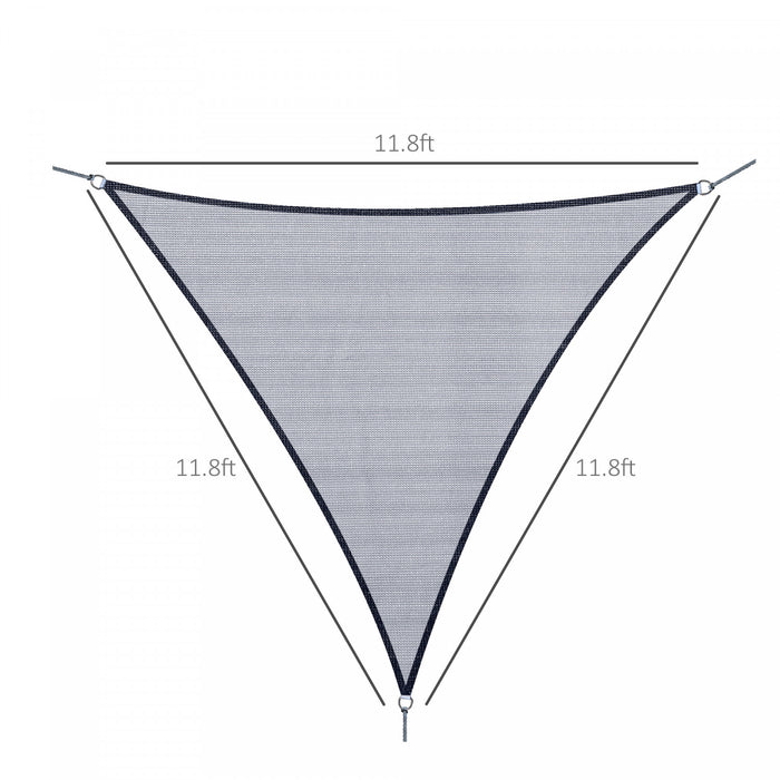 Outsunny Triangle 12' Canopy Sun Sail Shade Garden Cover Uv Protector Outdoor Patio Lawn Shelter With Carrying Bag, Grey