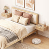 HOMCOM Floating Bedside Tables Set of 2, Boho Nightstands with Drawer, Oak