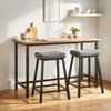 HOMCOM Bar Stools Set of 2 Velvet Upholstered Counter Height Barstools Grey