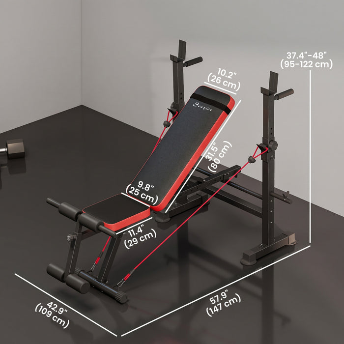 Soozier 924LBS Adjustable Weight Bench with Rack, Flat & Incline