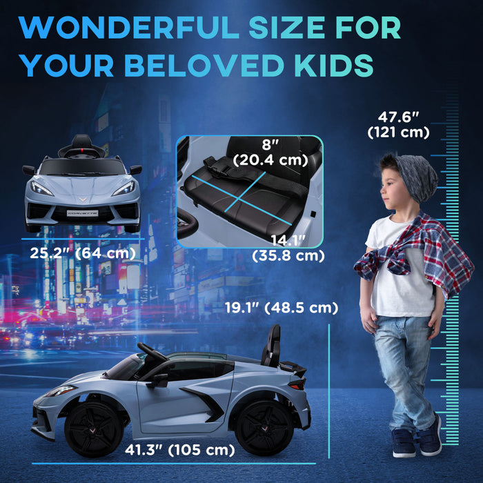 Qaba Electric Car For Kids, 12v Battery Powered Ride-On Kids Car With Remote Control, Suspension System, Music, Horn, Headlight, Slow Start, Kids Ride On Car For 3-6 Years Old, Light Blue