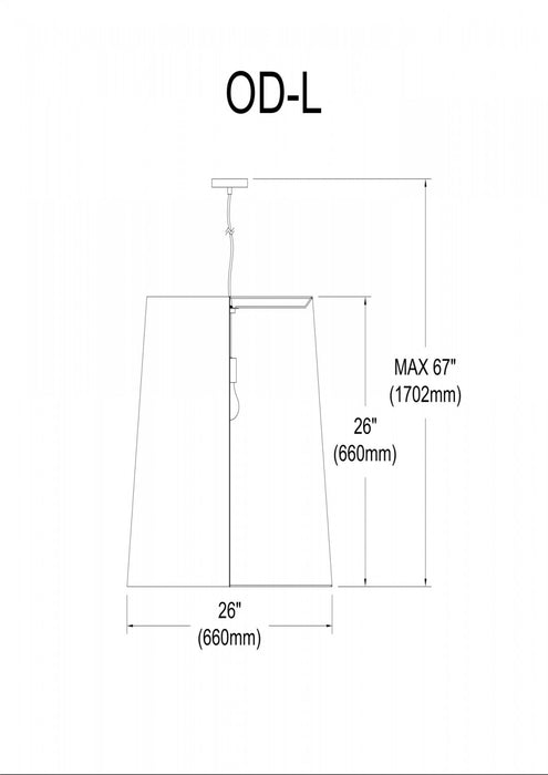 Dainolite Oversized Drum 1 Light Pendant Large White/Gold Shade Lamp