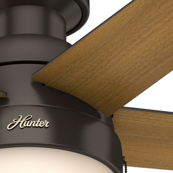 Anslee Low Profile Ceiling Fan with Light Fixture - Bronze