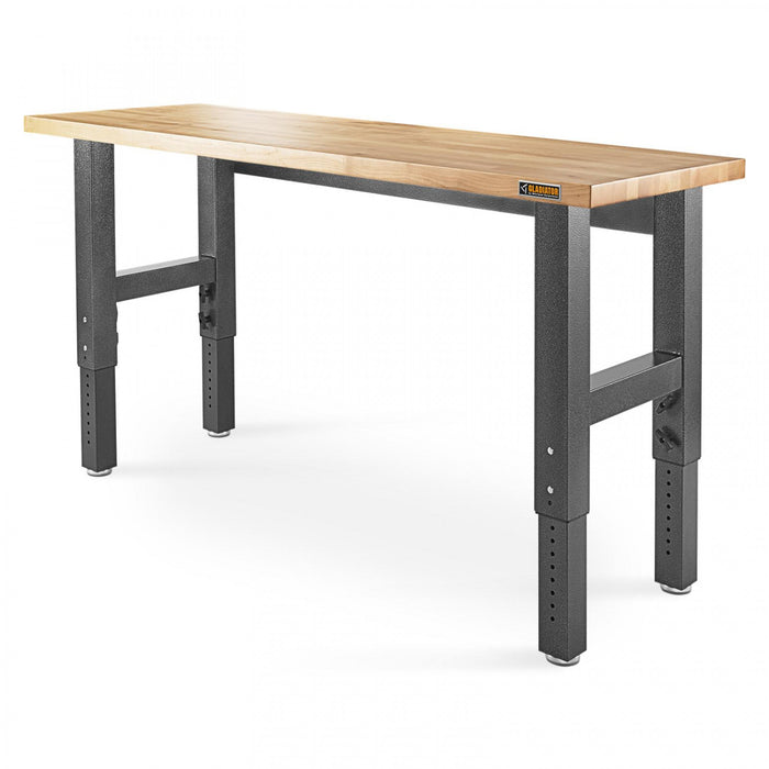 Gladiator 6' Adjustable Height Hardwood Workbench - Hammered Granite