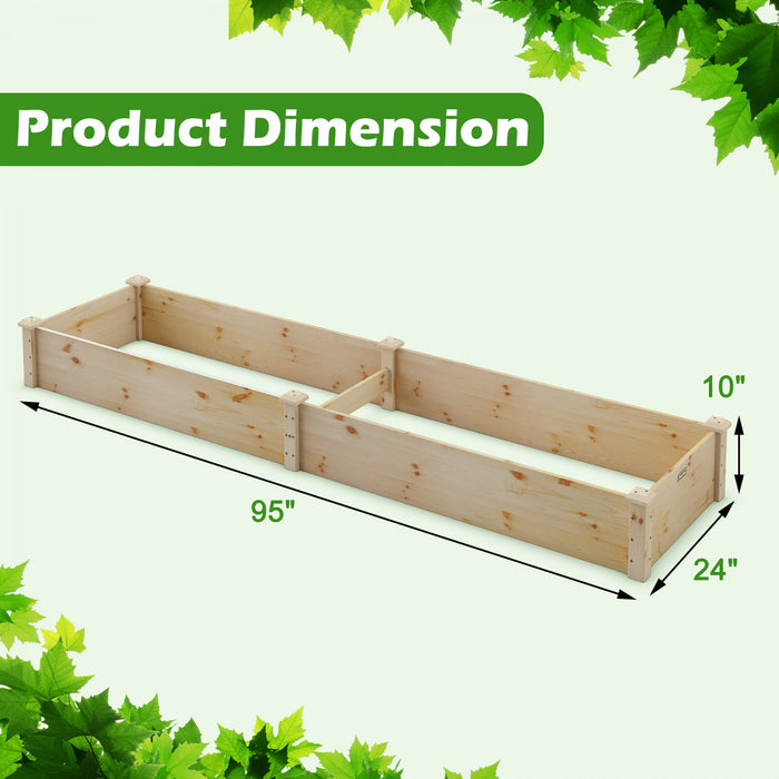 Costway Wooden Raised Garden Bed Outdoor Wood Planter Box For Vegetables Flowers Fruit