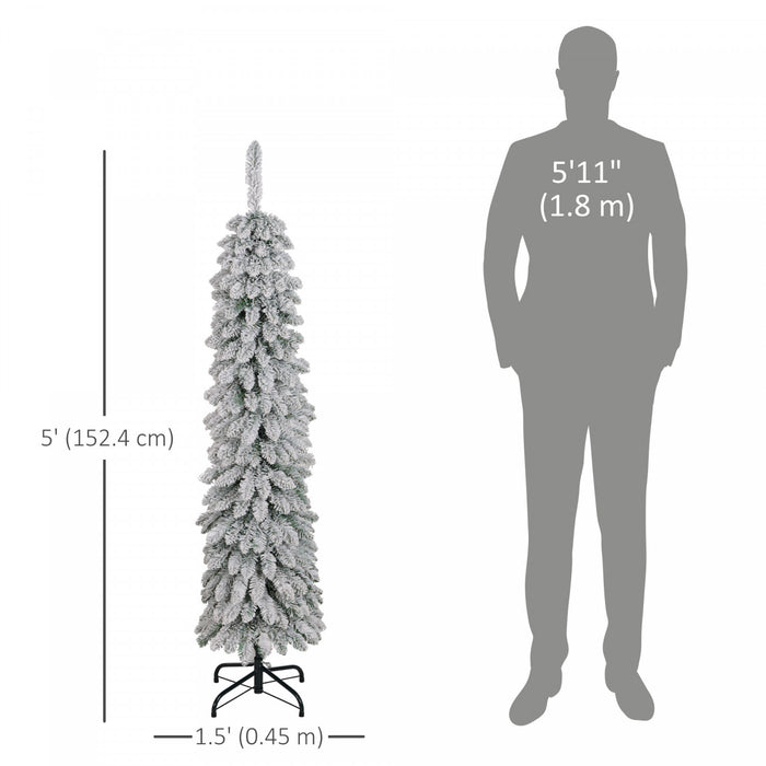 HOMCOM 5' Artificial Christmas Tree with Realistic Branches Green