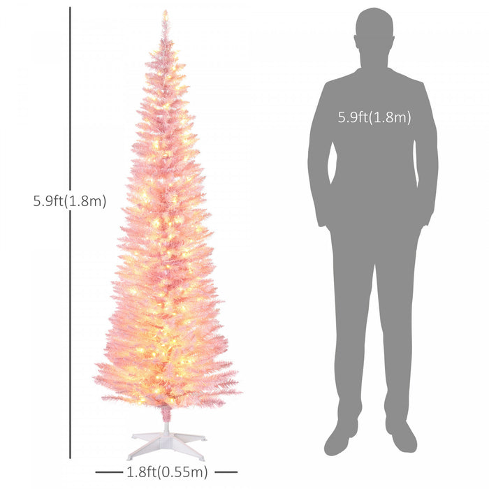 Homcom 6' Prelit Artificial Christmas Tree With Warm White Led Lights