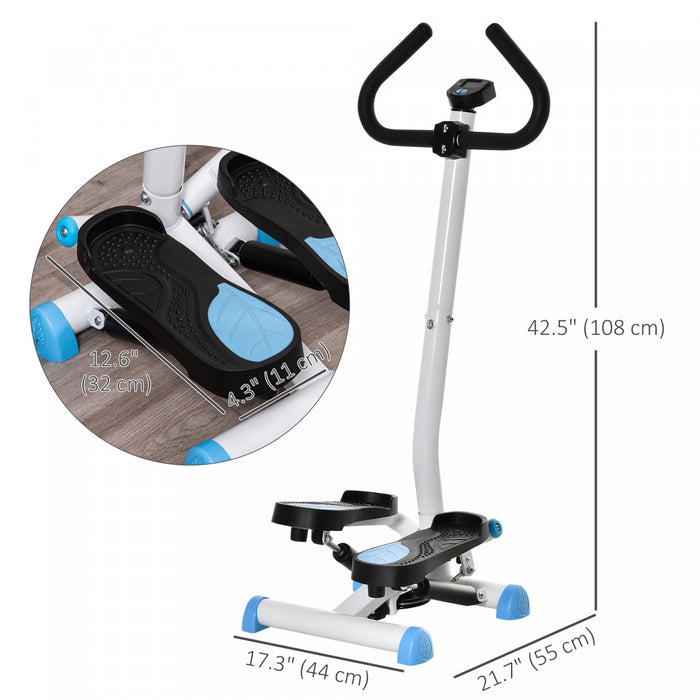 Soozier Twist Stepper Height Adjustable Step Machine W/ Lcd Monitor, White