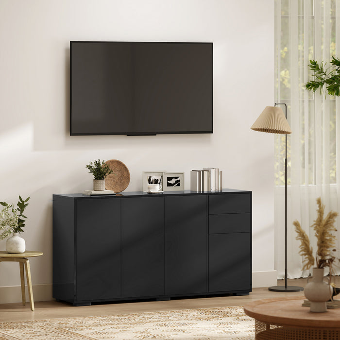 HOMCOM Kitchen Sideboard with Push-Open Drawers and Storage Cabinets
