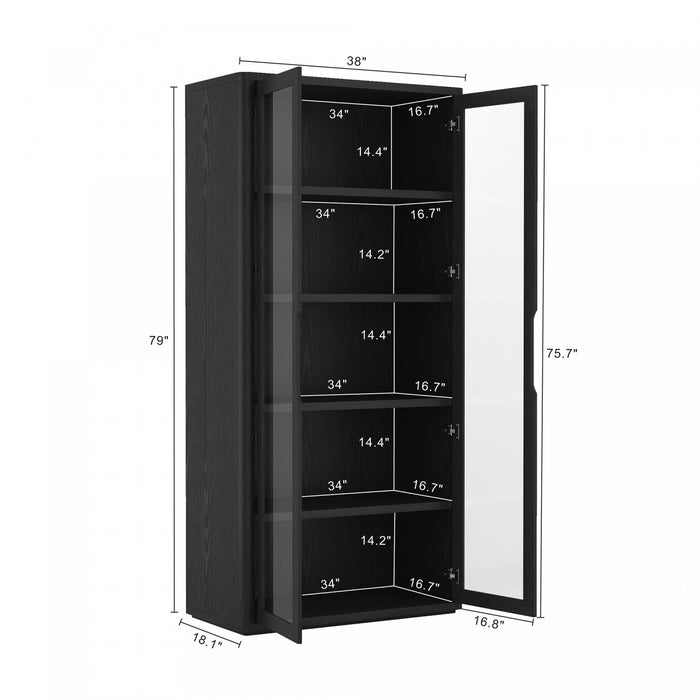 Rivington Modern 38\" Bookcase Cabinet in Black - Set of 3