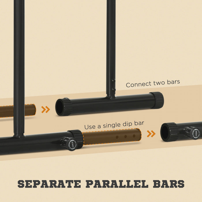 Soozier Push Up Bars Dip Station With Adjustable Height And Width For Home Gym
