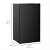 HOMCOM Mini Fridge with Freezer Thermostat Reversible Door, Black