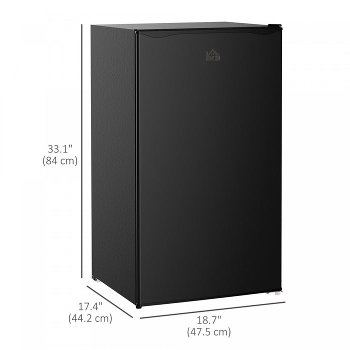 HOMCOM Mini Fridge with Freezer Thermostat Reversible Door, Black