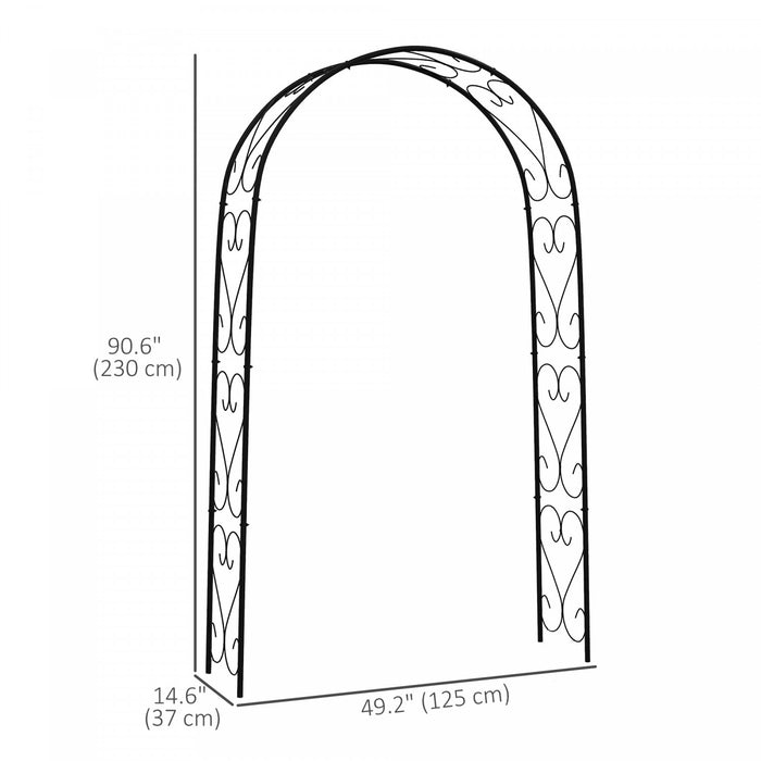 Outsunny Steel Garden Arch Trellis, 7.5ft Garden Arbor For Climbing Plants