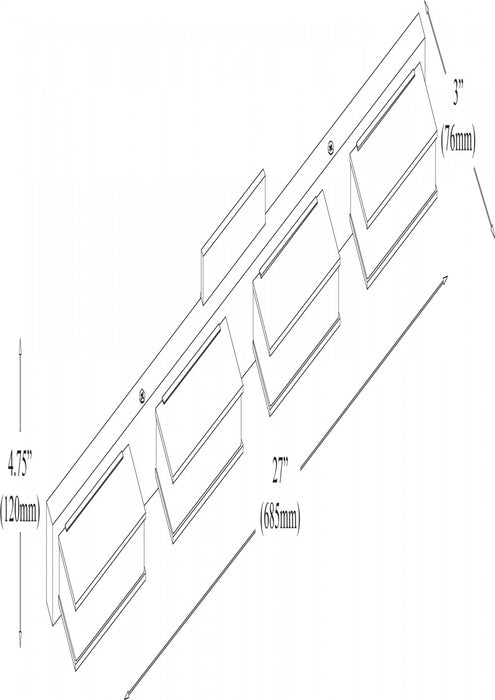 Dainolite Viola 4 Light LED Wall Vanity Light Matte Black Finish Lamp