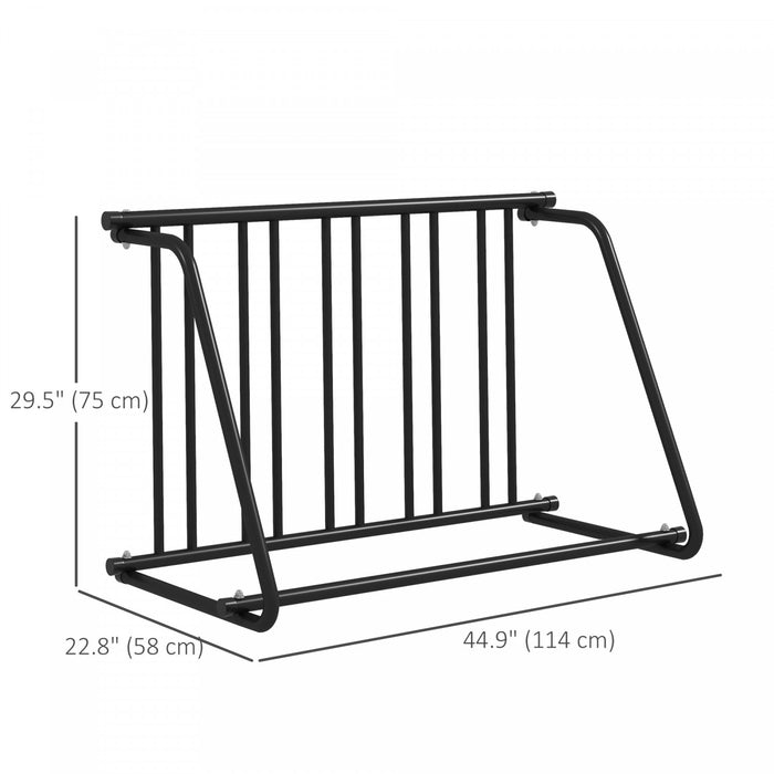 Soozier Single-sided Bike Rack Stand With 3-bike Capacity, Black