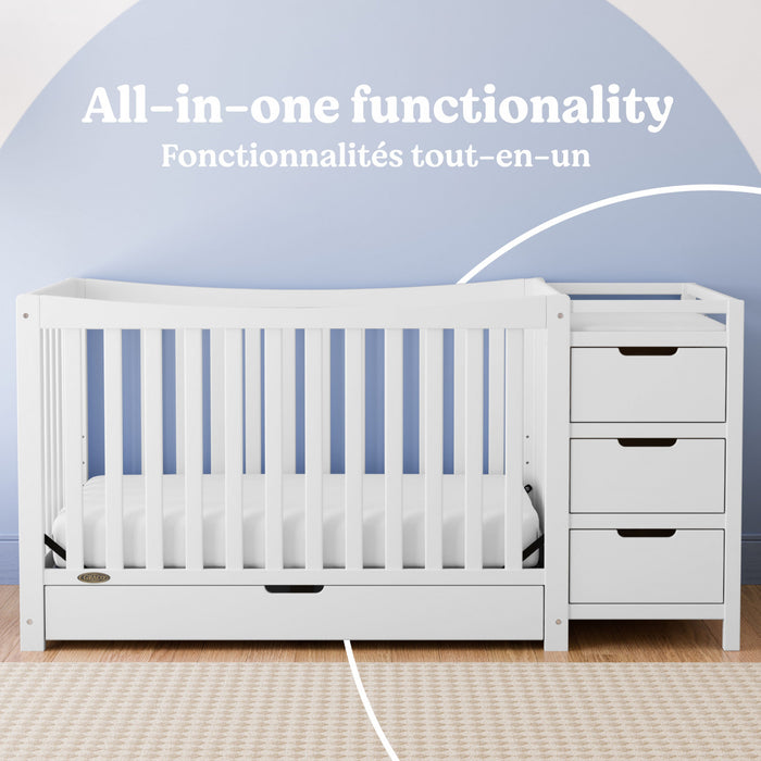 Graco Remi 4-in-1 Convertible Crib and Changer - White