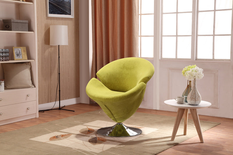 Tulip Modern 1-Piece Accent Chair in Green, Orange, Red, White and Yellow