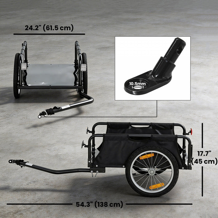 Soozier Bike Cargo Trailer, Bicycle Trailer with Quick Release 16\" Wheels