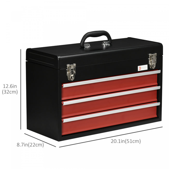 Durhand Metal Tool Box Portable Tool Chest Organizer With Drawers