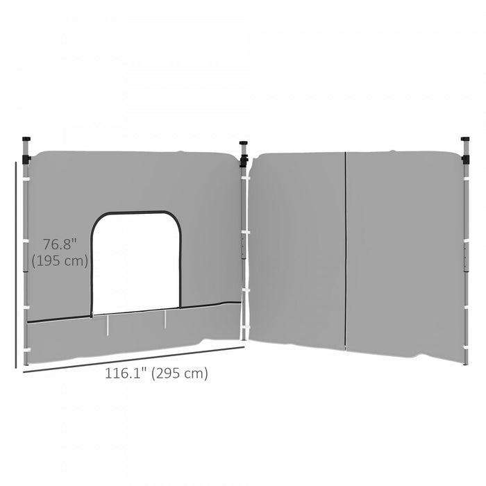 Outsunny Sidewall For 10 X 10 Ft Pop-up Canopies, 2 Pack Sidewall Only