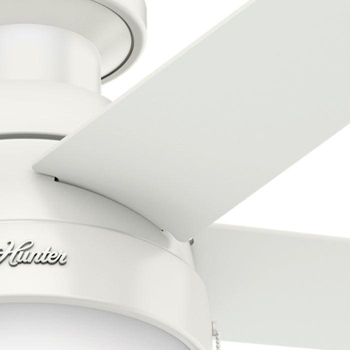 Anslee Low Profile Ceiling Fan with Light Fixture - White