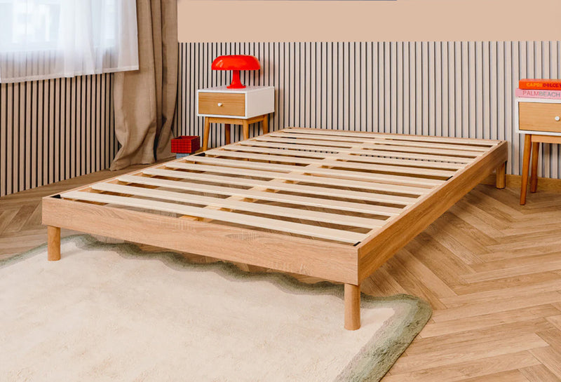 Smart Base Essential Full Metal Platform Bed Frame - Natural