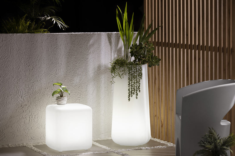 Dalya Lighted Side Table White - South Shore Coffee Table
