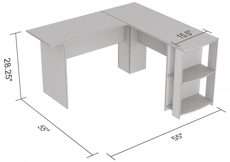 55” Computer Desk With Storage And 2 Shelves - Cappuccino