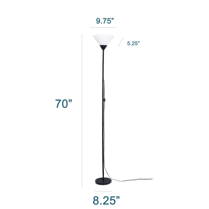 Klara 1 Light Torchiere Floor Lamp, Onyx, 70\"H