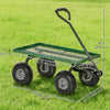 Outsunny Heavy Duty Garden Wagon Cart, Utility Wagon Cart with Metal Frame, 10" Wheels and 180° Rotating Handle, 330 lbs Capacity, for Garden, Beach, Lawn, Black