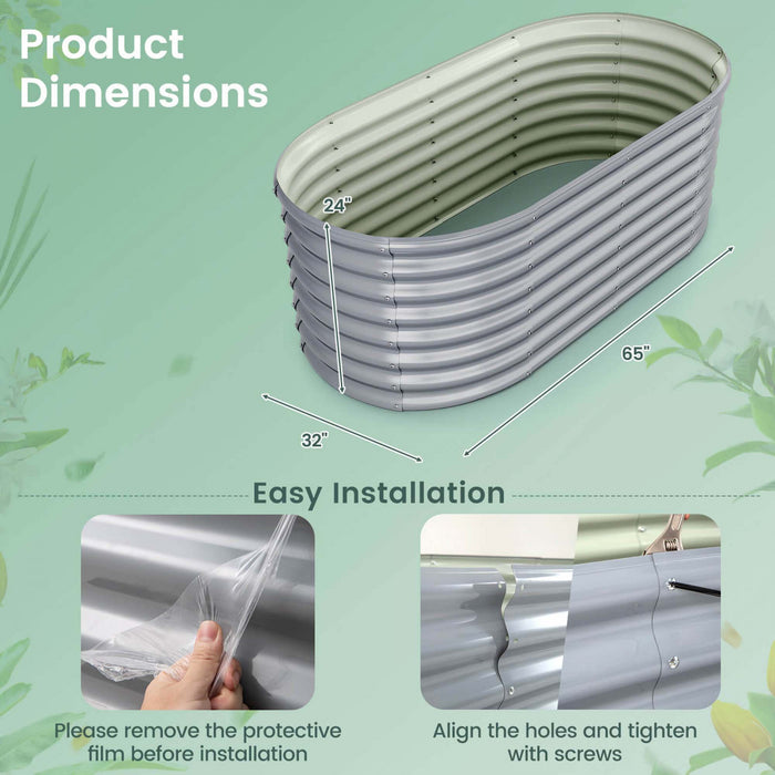 Costway Raised Garden Bed Kit Planter Raised Garden Boxes Outdoor 65\" X 32\" X 24\"