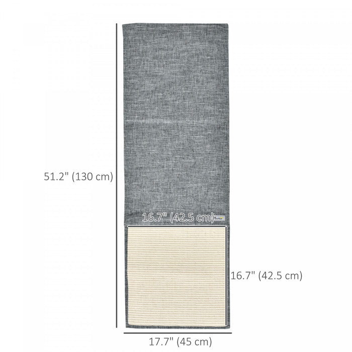 Pawhut 2pcs Cat Scratching Pad Board Mat Blanket Kitten Scratcher Grey