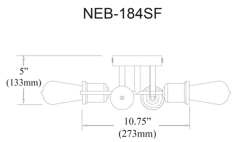 Dainolite Nebraska 4 Light Flush Mount Burnished Chrome Finish Lamp