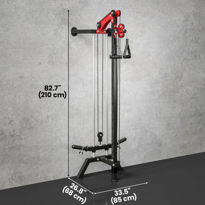 Soozier Wall Mount Cable Station, 16 Positions Pulley Machine, Black