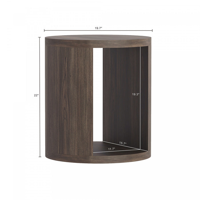 Alure Contemporary 20\" End Table in Walnut