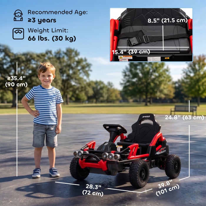 Qaba 24V Ride On Car for Big Kids, Electric Car for Kids with Dual 550W Motors, Remote Control, Soft Start, Metal Front Bumper, Cup Holder, Rear Storage, Max 5Mph for 3+ Y, Black