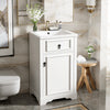 Mason 20 Inch Compact Modern Bathroom Vanity with Ceramic Sink, White | Meuble de salle de bain compact moderne Mason 20 pouces avec lavabo ceramique, blanc